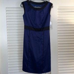 DKNYC Color block blue black Career Sheath Dress Size 4
